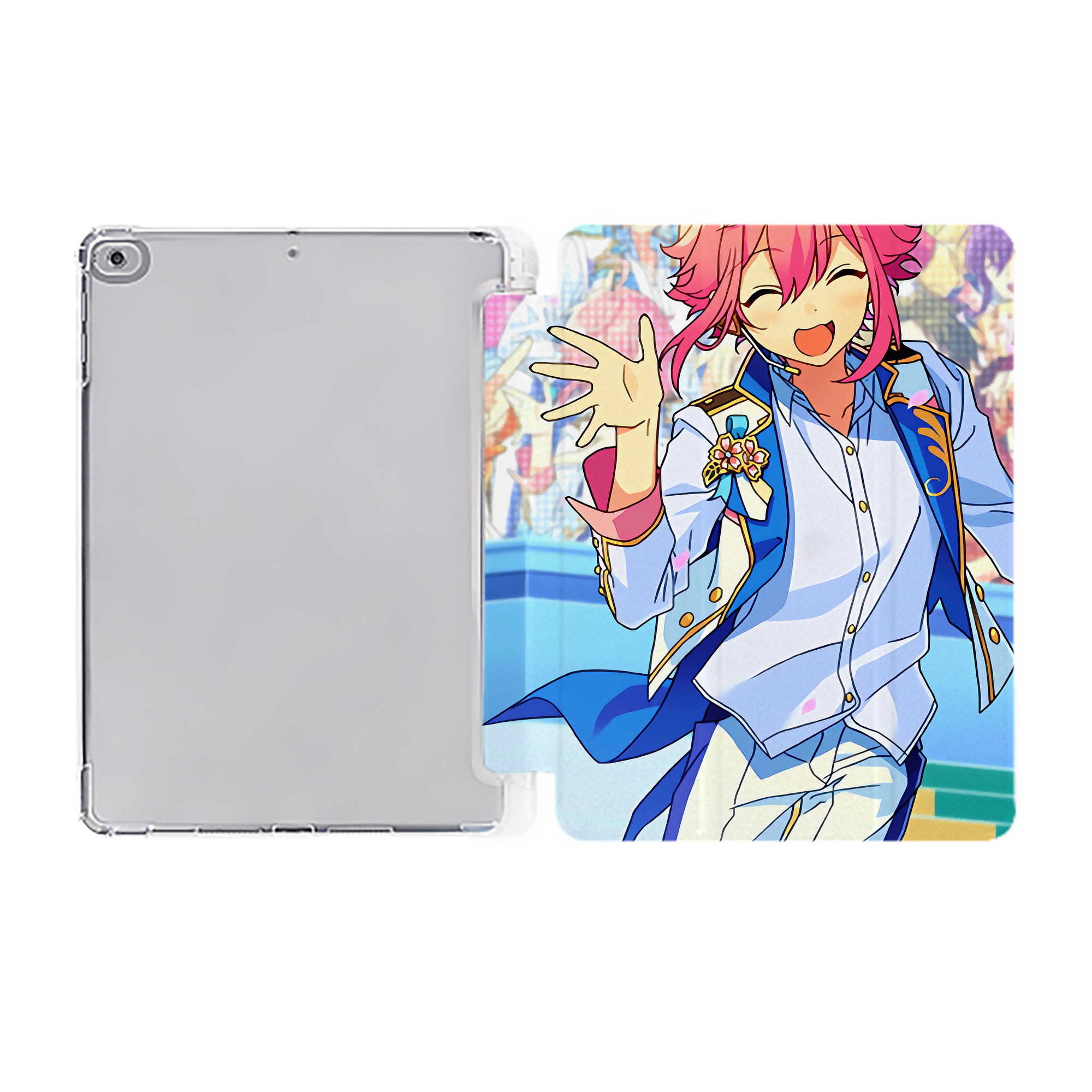 （画像用） あんさんぶるスターズ! Ensemble Stars IPad ケース ペン収納付き 三つ折りスタンド PUレザー×シリコン 対応機種9.5/10.5/10.9インチ